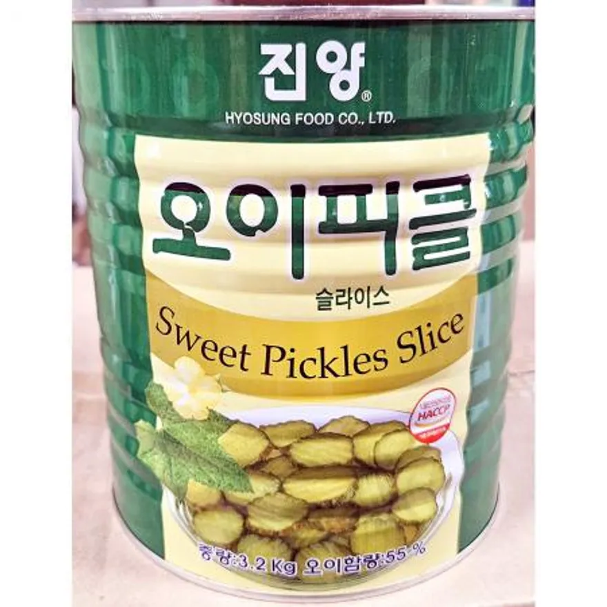 오이피클(슬 진양 3K) 피클 슬라이스피클 오이절임 업소용 대용량 햄버거재료 샌드위치재료 식당 카페 이미지