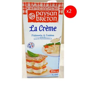 휘핑크림(페이장브레통 동물성35프로 1k) 2개 식자재 업소용 대용량 선인 밀락 크림 휘핑크림 컴파운드 위핑 휘핑 페이장브레통 에버휩