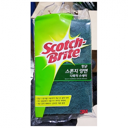 스폰지수세미(스카치 대 9x15cm 개별포장) X120 수세미 스카치수세미 설거지수세미 청소수세미 주방용품 위생용품 업소용 대용량