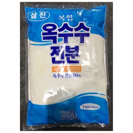 옥수수전분(삼진 1k) 1개 식자재 업소용 대용량 옥수수전분 오허브 뚜레반 옥수수 토끼표 제일제당 큐원 전분 이츠웰 이미지