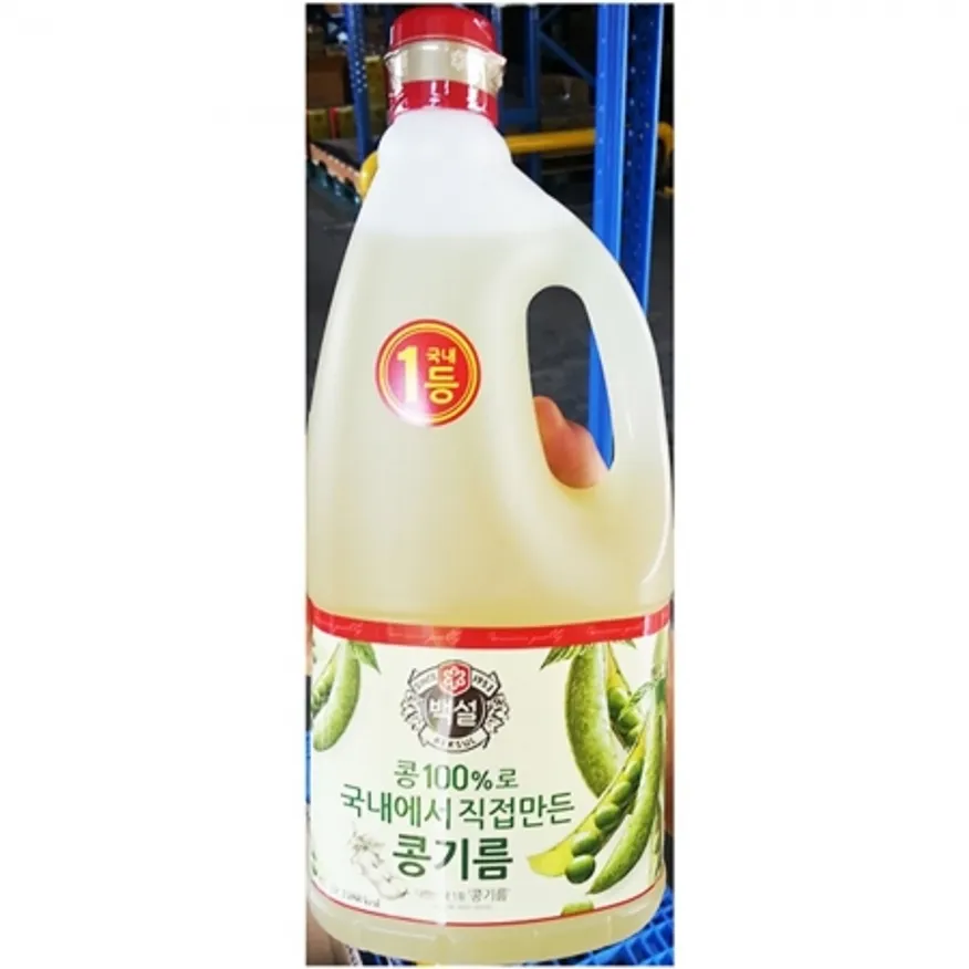 콩식용유(백설 1.8L) 10개 식자재 업소용 대용량 백설 콩식용유 주방용품 콩 대두유 튀김전용 오너클랜 기타 제일제당 이미지