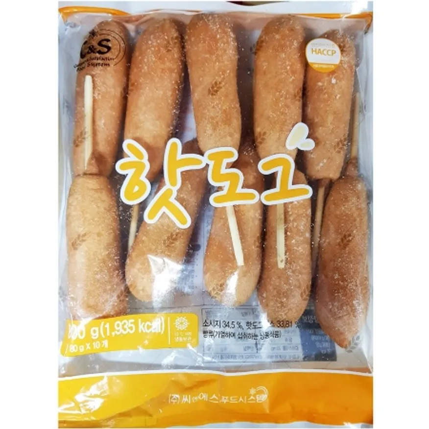 씨엔 핫도그(80gx10) 1개 식자재 업소용 대용량 텍사스 이츠웰 핫도그 씨엔 가공 오너클랜 개 이미지