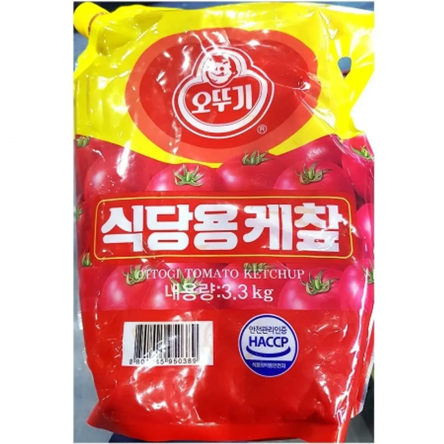 토마토케찹(오뚜기 파우치 3.3K) 업소용 식자재 케찹 소스 대용량 토마토소스 양념 파우치케찹 오뚜기케찹 패스트푸드 이미지