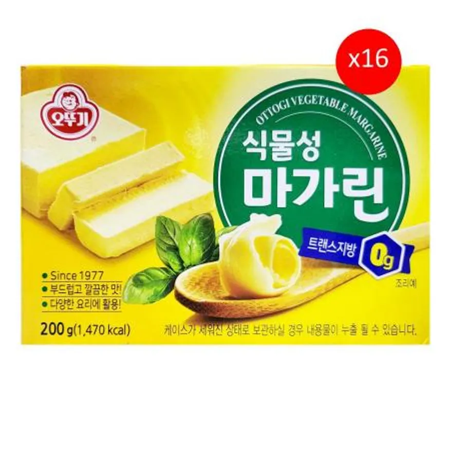 마가린(식물성 오뚜기 200g) 16개 식자재 업소용 대용량 오뚜기 마가린 파운드 업소용 코스트코 식물성 코스트코마가린 더착한푸드 옥수수마가린 이미지