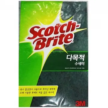 수세미(3M 청색 스카치 5매) 1개 식자재 업소용 대용량 수세미 스카치브라이트 내츄럴 다목적 스카치 도트 친환경 옥수수 욕실청소