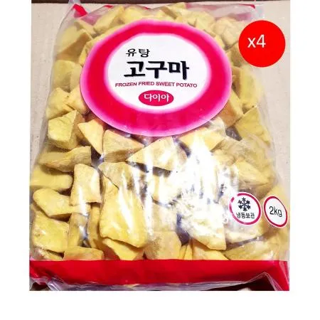 팜피아 유탕고구마(맛탕용 2K) 4개 식자재 업소용 대용량 팜피아 푸드야 굿프랜즈 유탕고구마 냉동 고구마튀김 고구마 대량 그린 이미지