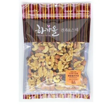 (하가올소)매일좋은견과(350g) 1개 식자재 업소용 대용량 하가올소 더착한푸드 호두분태 토호 호박씨 마른안주 튀김마늘 땅콩초코볼 국산