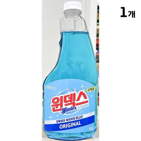 유리세정제(윈덱스 500ml 리필용) 업소용 청소용품 대용량 세정제 창문세정제 유리크리너 리필세정제 카페