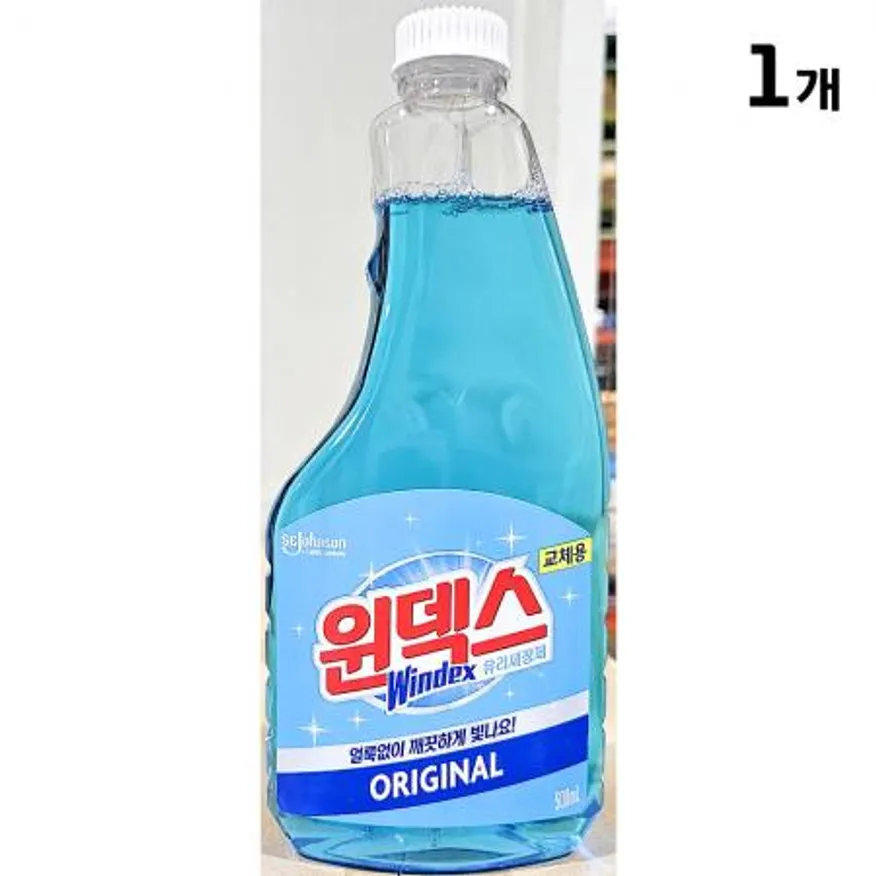 유리세정제(윈덱스 500ml 리필용) 업소용 청소용품 대용량 세정제 창문세정제 유리크리너 리필세정제 카페 이미지