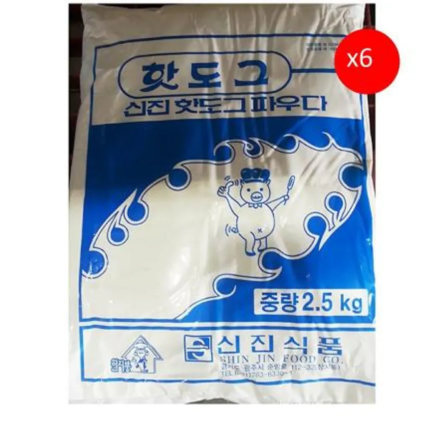 핫도그가루(신진 2.5K)X6 핫도그믹스 핫도그재료 업소용 핫도그 튀김가루 제빵재료 반죽 간식재료 분식재료 식자재 이미지