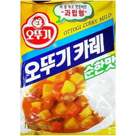 순한맛 카레(오뚜기 1K) 순한맛카레 업소용 급식용 식자재 카레가루 1kg카레 대용량 분말카레