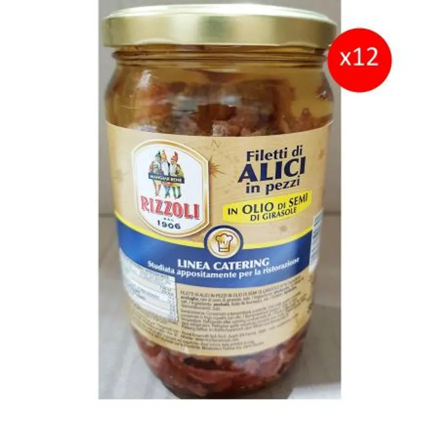 앤쵸비병(ALICI 보라티알 720g) X12 앤쵸비 엔초비 업소용 이탈리아요리 파스타재료 멸치절임 서양식품 레스토랑재료 샐러드재료 병앤쵸비 이미지