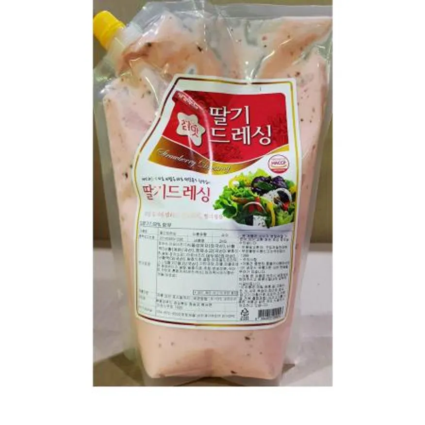 딸기드레싱(평강 2k) 딸기소스 샐러드드레싱 샐러드소스 과일드레싱 드레싱 소스 업소용 대용량 카페 이미지
