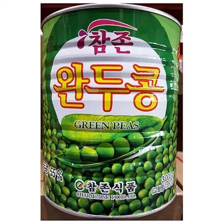 완두콩캔(참존 3K) 완두콩 통조림 캔완두콩 샐러드재료 반찬재료 업소용 식자재 대용량