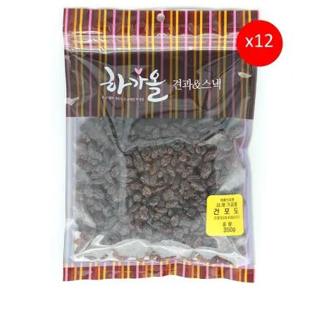 (하가올소)건포도(350g)X12 건과일 업소용 식자재 대용량 마른안주 간식 식자재마트 베이킹재료 카페