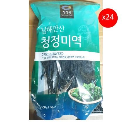 미역(청정 대상 100g) 24개 식자재 업소용 대용량 완도 쪽빛누리 완도미역 산모 건 바다모아 유기농 부드럽고 이미지