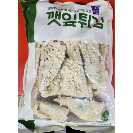 깻잎튀김(에프원 냉동 1K) 1개 식자재 업소용 대용량 사옹원 월남관 깻잎튀김 피쉬앤 랜시 고기속 엘에프푸드 냉동 깻잎