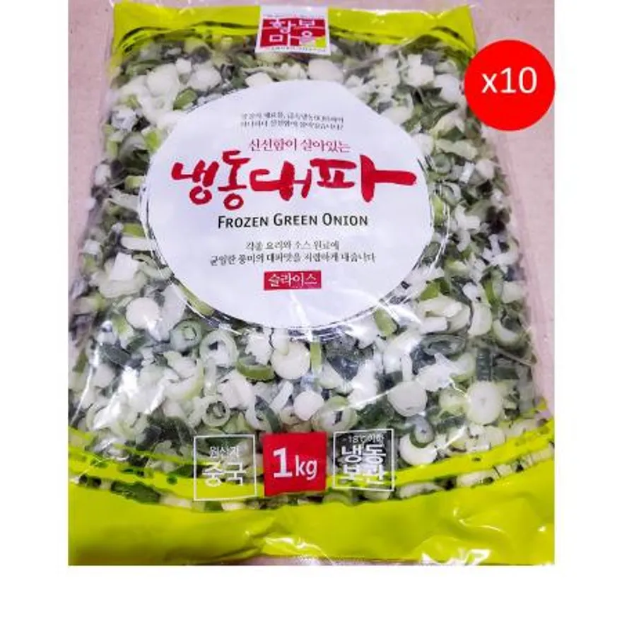 황보마을 대파(슬 1K) X10 슬라이스대파 손질대파 냉동대파 황보마을대파 업소용대파 식자재대파 대용량대파 국물재료 파기름용 이미지