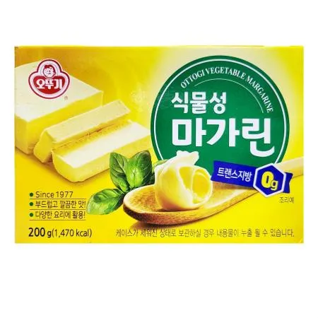 마가린(식물성 오뚜기 200g) 식물성마가린 버터대용 베이킹재료 토스트 식자재 제빵 가정용 요리용