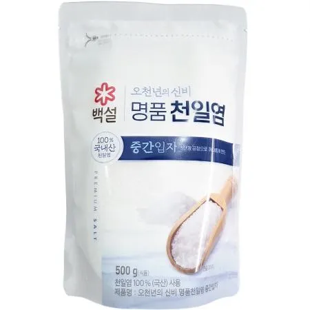 백설 오천년의신비 천일염 중간입자 500g X12 이미지