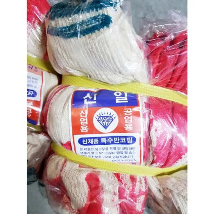 반코팅장갑(10컬레)X30개 식자재 업소용 대용량 장갑 피유 슈퍼그립 카멜로 목 천하무적 위드유 면 노란 이미지