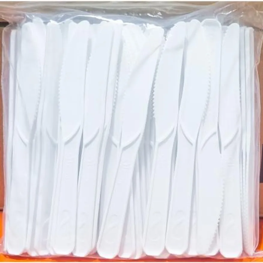 일회용나이프 100입 플라스틱나이프 업소용 배달용품 도시락용품 캠핑용품 일회용품 대용량 칼 식당용나이프 이미지