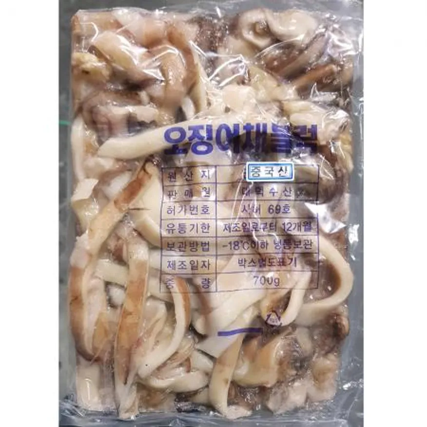 오징어채 블럭 700g 10개 식자재 업소용 대용량 오징어채 냉동 대왕 업소용 원양산 영희네 해물총각 벌크푸드 이미지