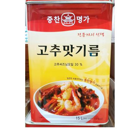 고추맛기름(중찬명가 15L) 업소용 식자재 고추기름 향미유 중식재료 대용량 맛기름 조미유 중식당