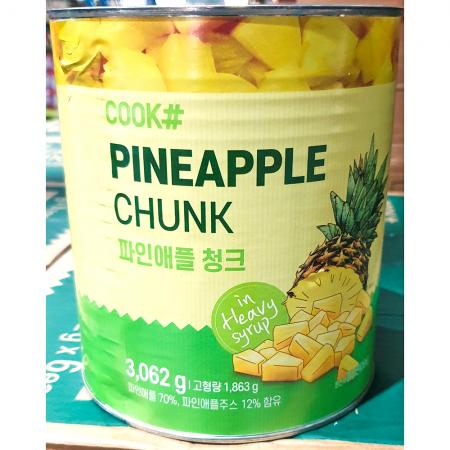 파인애플캔(쿡샵 청크 3.06K) X6 파인애플통조림 파인애플 파인애플청크 과일통조림 디저트재료 업소용 대용량 카페 식당
