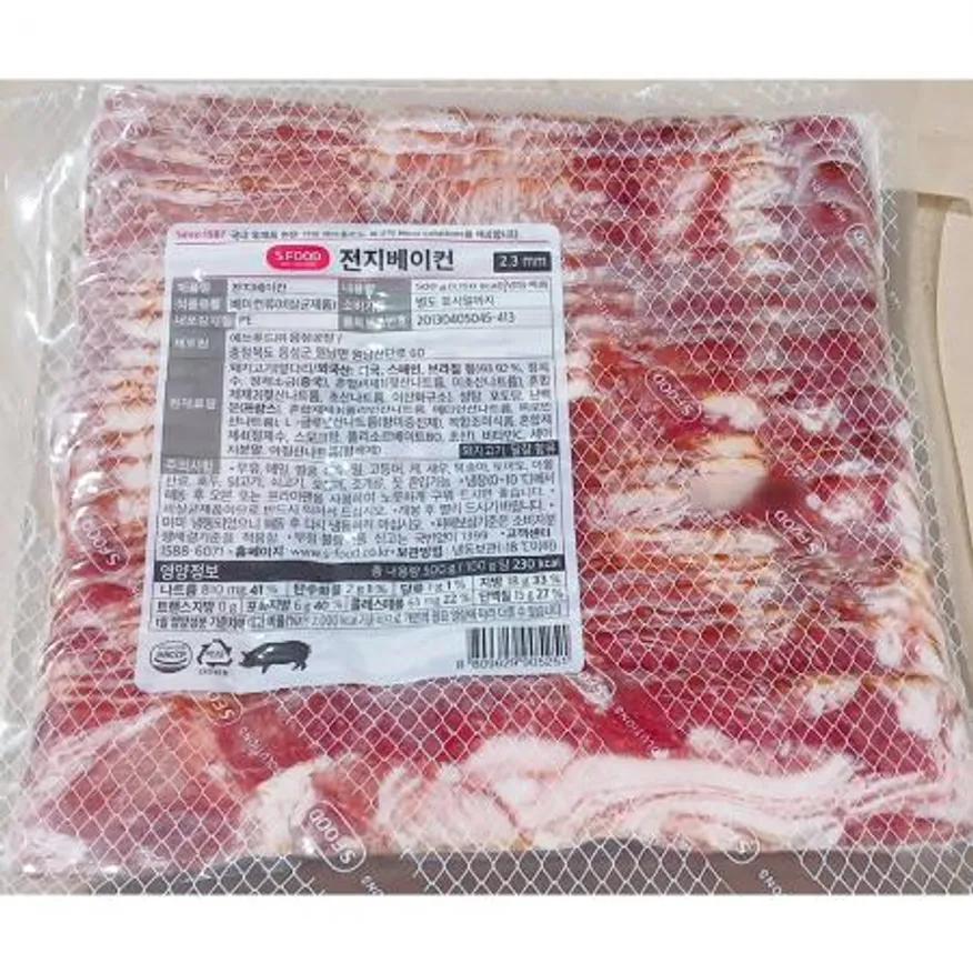 전지베이컨 (에쓰푸드 냉동 2.3mm 500g) X5 이미지