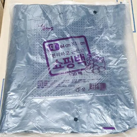 에코프랜드 비닐쇼핑백검정색 대 44x53cm 100매 1개 식자재 업소용 대용량 재활용 검정 배달 두꺼운 마트 생분해 공장직영 킹스봉 매직캔 이미지