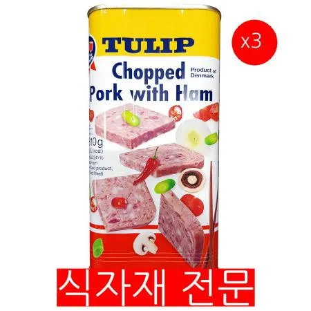 햄캔(튤립A급 촙트 1.81K)X3 튤립햄 촙트햄 통조림햄 캔햄 가공육 업소용 대용량 식자재 급식재료