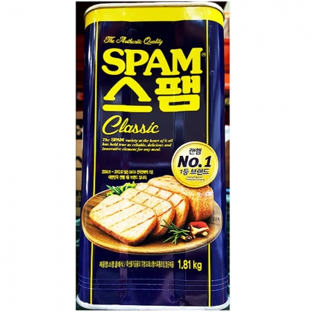 부대찌게햄 스팸(백설 1.81K) 식자재 대용량 가정용 부대찌개재료 캠핑음식 캔햄 햄