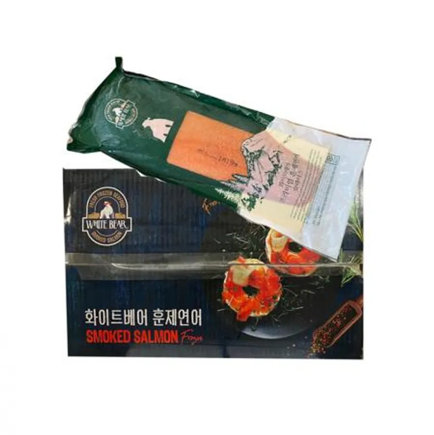 화이트베어 건염 훈제연어슬라이스 9kg 박스판매 6~8미 이미지