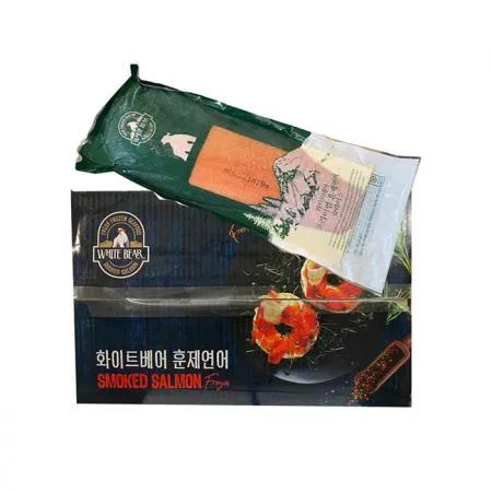 화이트베어 건염 훈제연어슬라이스 9kg 박스판매 6~8미
