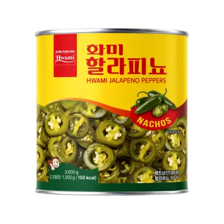 화미 할라피뇨 3kg 통조림 대용량 고추피클 업소용