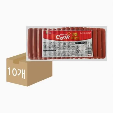 롯데 알뜰 후랑크소세지 1kgx10개 핫도그 소시지 프랑크 소시지 부대찌개용 이미지