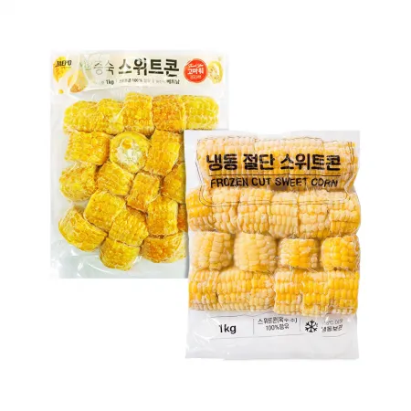 냉동 절단 옥수수 증숙 스위트콘 1kg 찐옥수수 버터구이