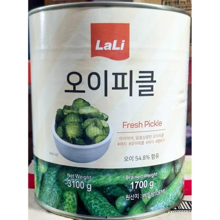 오이피클(라리 슬라이스 3.1kg 6개) 업소용 피클 통조림