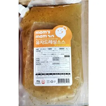 유자드레싱(맘스맘 냉장 2kg) 업소용 유자 샐러드 소스
