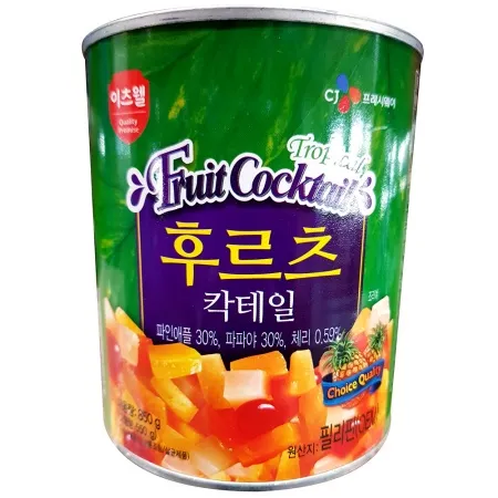 후르츠칵테일(이츠웰 원터치 NEW 850g) 업소용 과채 캔 파인애플 통조림 이미지
