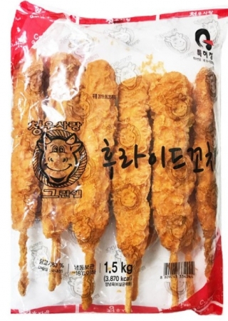 국내산 치킨 후라이드 닭꼬치 냉동 업소용 캠핑닭꼬치 1.5kg X 8