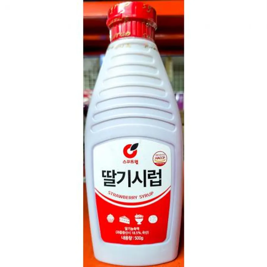 딸기시럽 스위트웰 스트로베리 카페 시럽 500g X 16 이미지