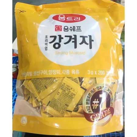 일회용 겨자소스(움트리 200입) 강겨자 일회용 횟집용 업소용