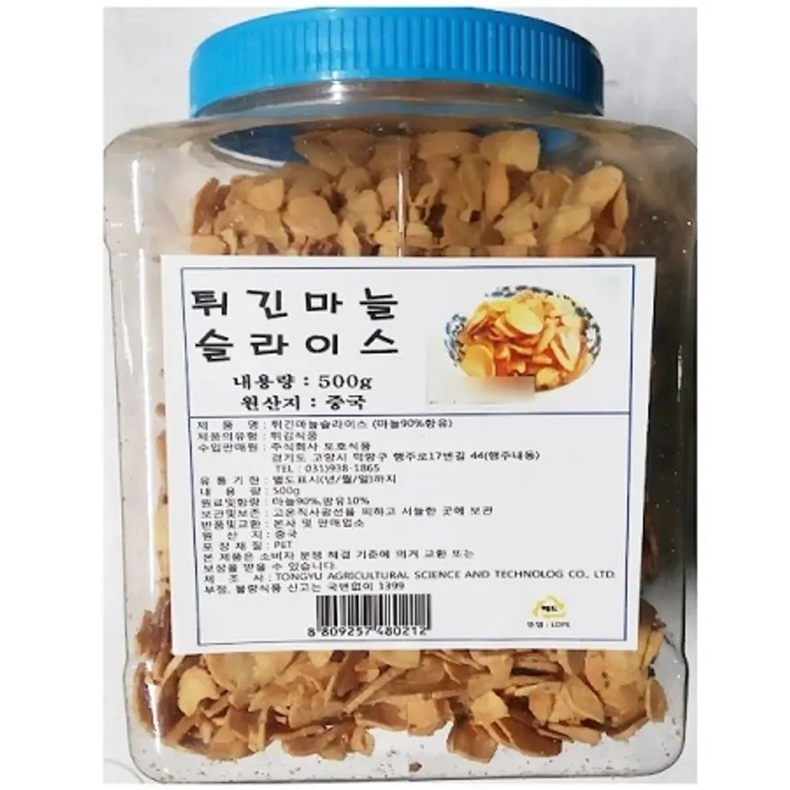 튀김마늘(토호 500g) 튀긴 후레이크 마늘 슬라이스 이미지