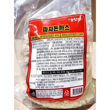 늘찬애 피자돈까스(180g x6개 1.08kg) X4 업소용 냉동 돈가스 이미지