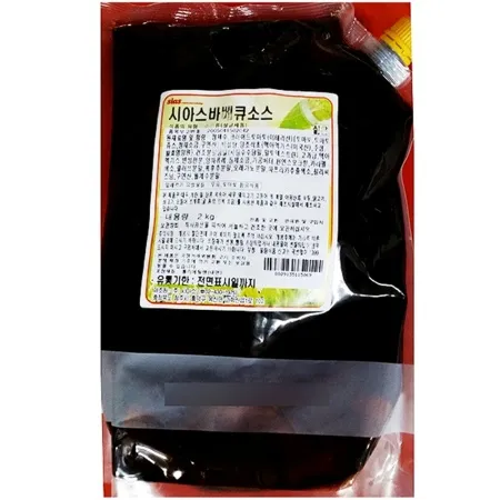 바베큐소스(시아스 2kg) 업소용 바비큐 액상 소스 양념 캡파우치