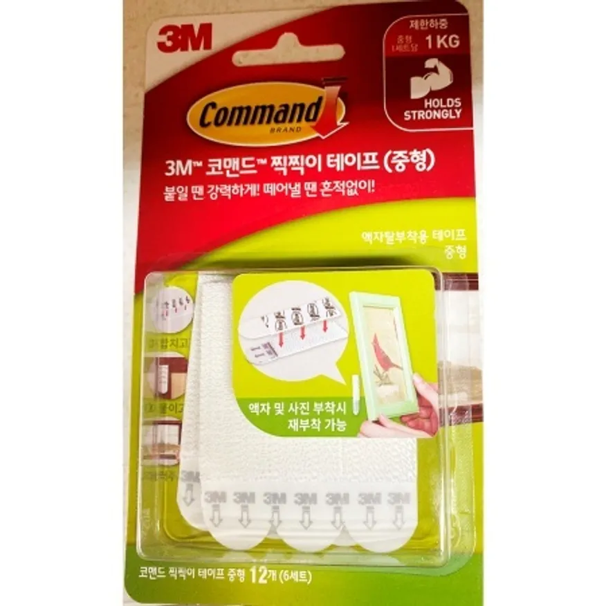 액자부착테이프(코맨드 중 찍찍이 6P) X6개 쓰리엠 착달라 붙는 찍찍이테잎 이미지