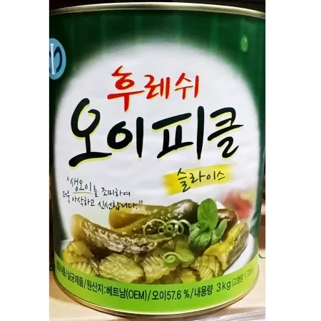 일가집 오이피클 슬라이스 3Kg X6 피클통조림 오이절임