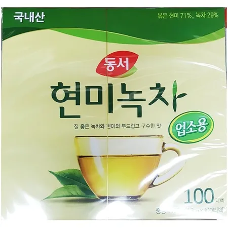 업소용 현미녹차(동서 100입)X24 일회용차 간편 탕비실 녹차티백